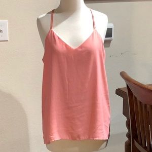 New York & Co. Coral and Off-white reversible top